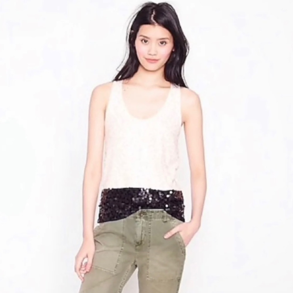J.Crew Sequin Color block Top